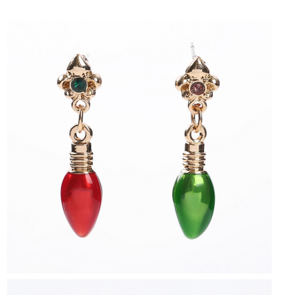 Aretes Focos Navidad