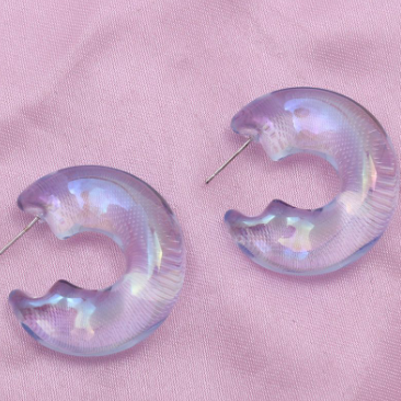 Aretes Arracada Chunky Lila 2C6