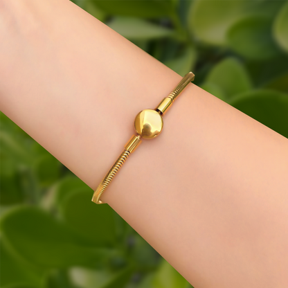 Pulsera Dorada Cadena Boton