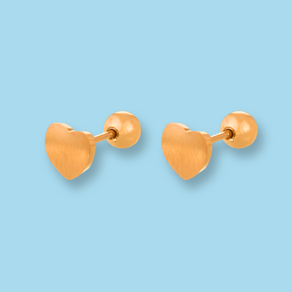 Piercing Corazón Plano Dorado Acero Inoxidable C667