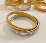 Pulsera Aros Dorada 8mm Acero Inox  C653