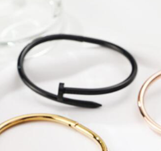 Pulsera Clavo Platino Unisex Acero Inox  2Z6