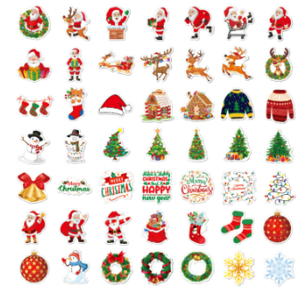 STICKERS  100pz NAVIDAD VARIADO 3