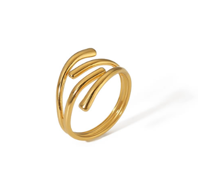 Anillo Dorado Ajustable Acero Inoxidable R19