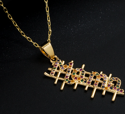 Collar MAMA Colores Chapa de Oro  3L3