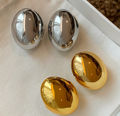 Aretes Chunky Oval Dorados Lu