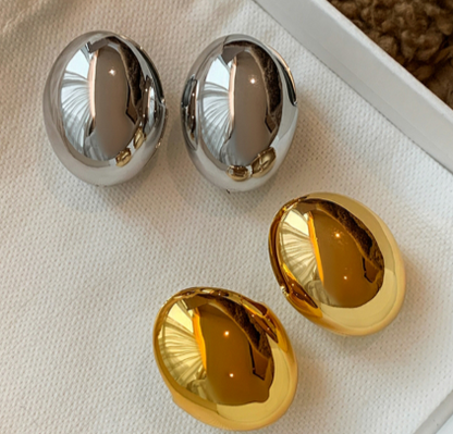 Aretes Chunky Oval Dorados Lu