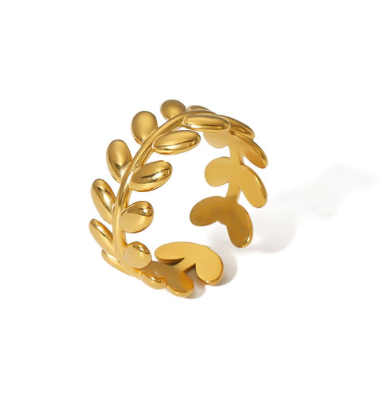 Anillo Dorado Rama Ajustable Acero Inoxidable 2F5