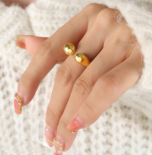 Anillo Dorado Acero Inoxidable C655
