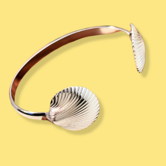 Pulsera Conchas Plateadas Acero Inoxidable 1V3