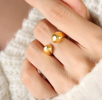 Anillo Dorado Acero Inoxidable C655