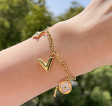 Pulsera Trebol Blanco Acero Inoxidable 3k7