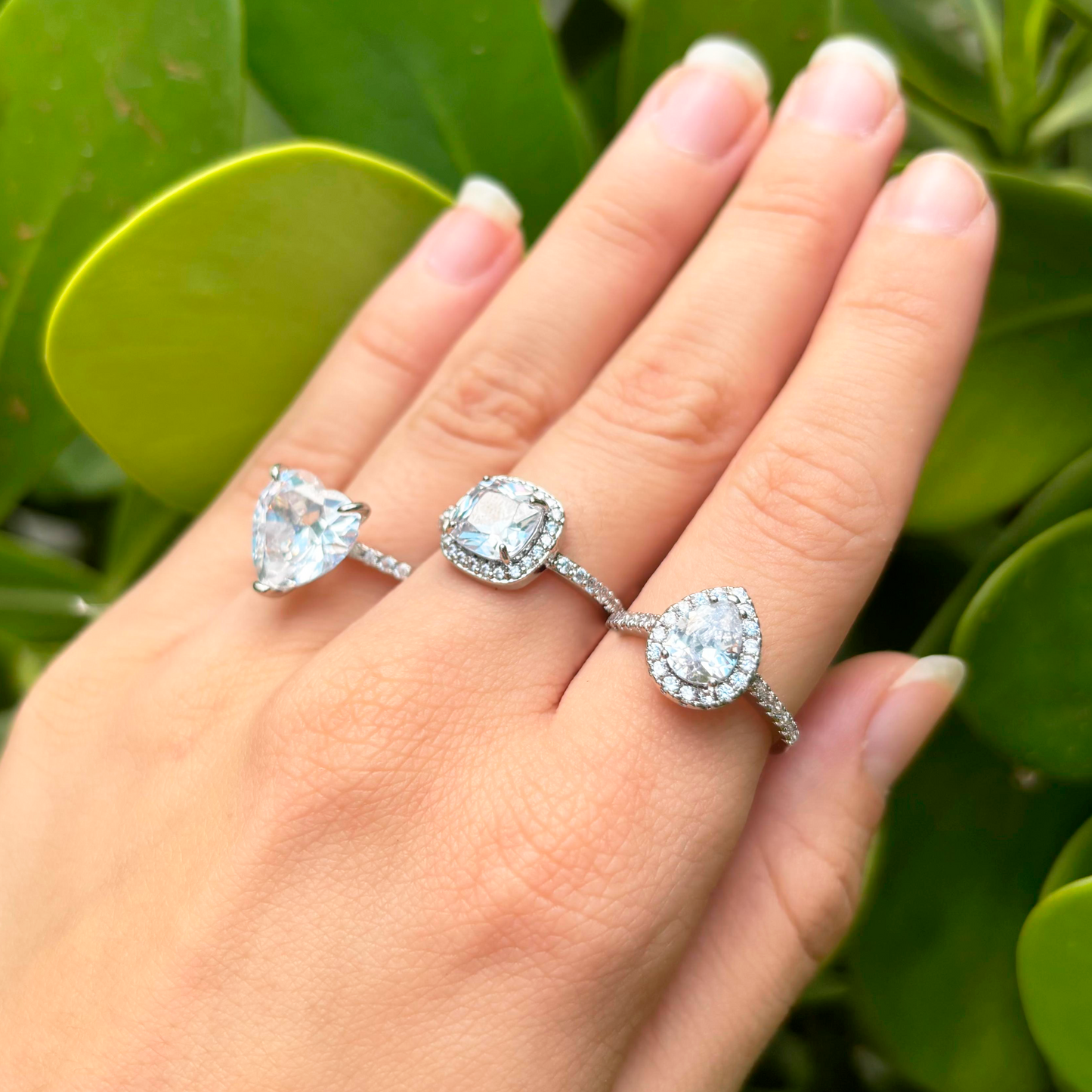 Anillo Corazón Plateado Chapa de Oro