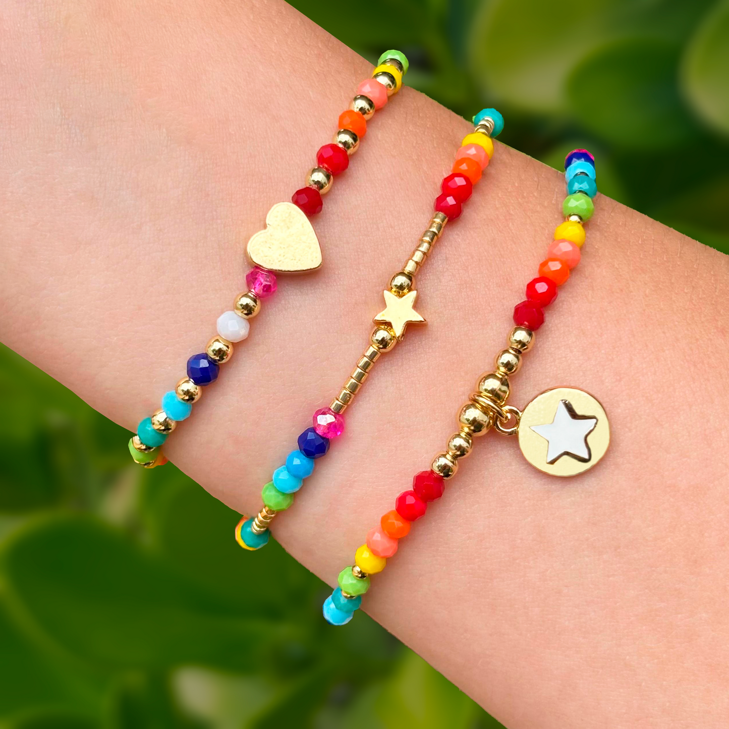 Pulsera de Cuentas de Colores Estrella  1Z1