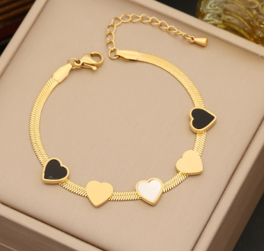 Pulsera Corazones Acero Inoxidable  1I8