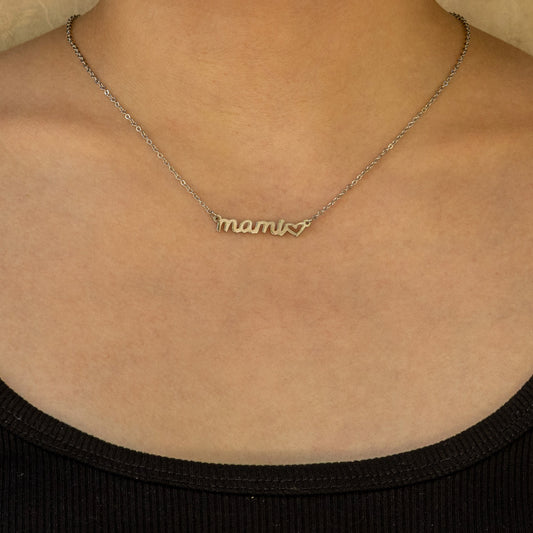 Collar MAMI Plateado Acero Inoxidable  LU