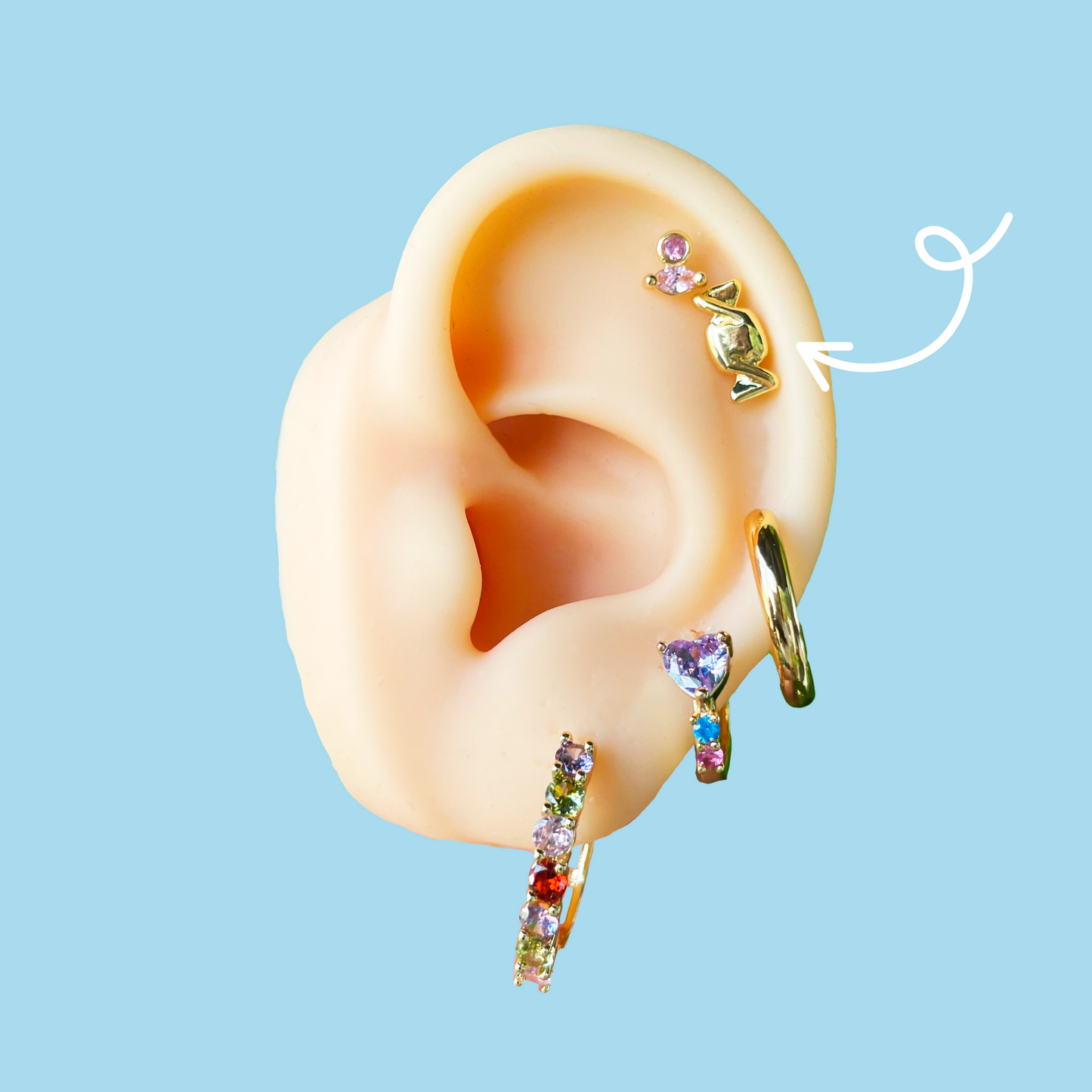 Aretes Caramelito Dorado Chapa de Oro Az226