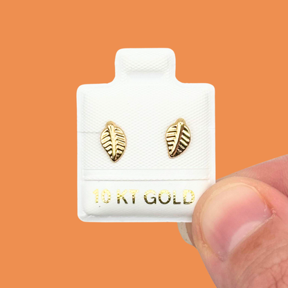 Broqueles Oro 10K Hoja Az64