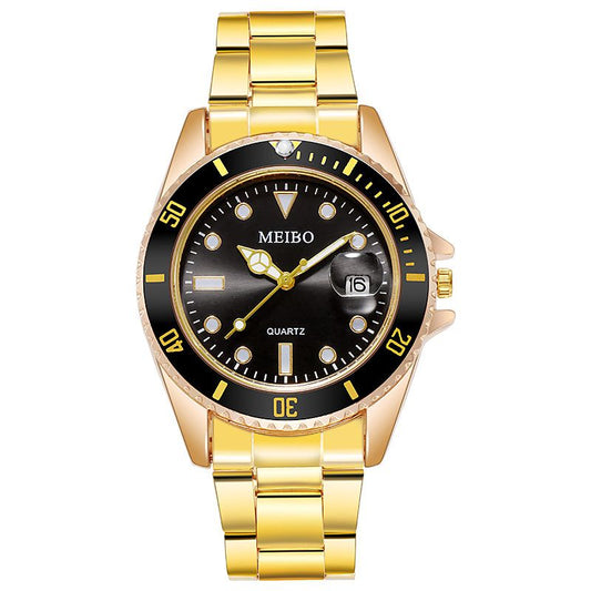Reloj Dorado y Negro de Pulsera  3H5