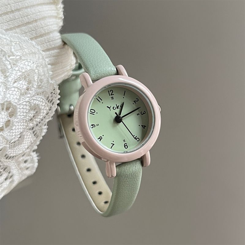Reloj Olivo Suave Redondo de Cuero  R30