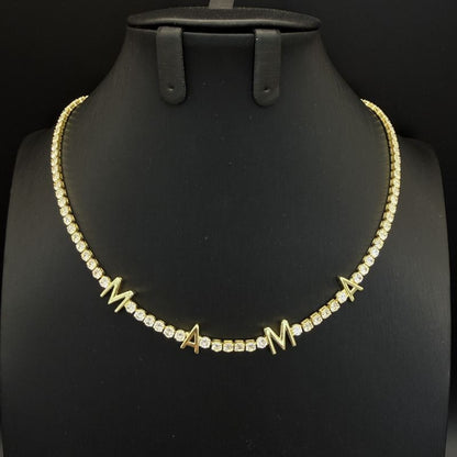 Collar Dorada Mamá Brillantes  1K8