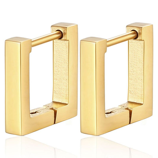 Aretes Arracada Cuadro Dorado 2x6