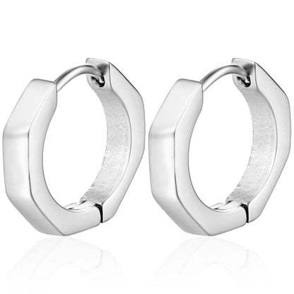 Aretes Arracada Plateada Acero Inoxidable 1v1