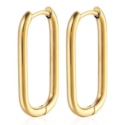 Aretes Arracada Dorada Acero Inoxidable 1o1