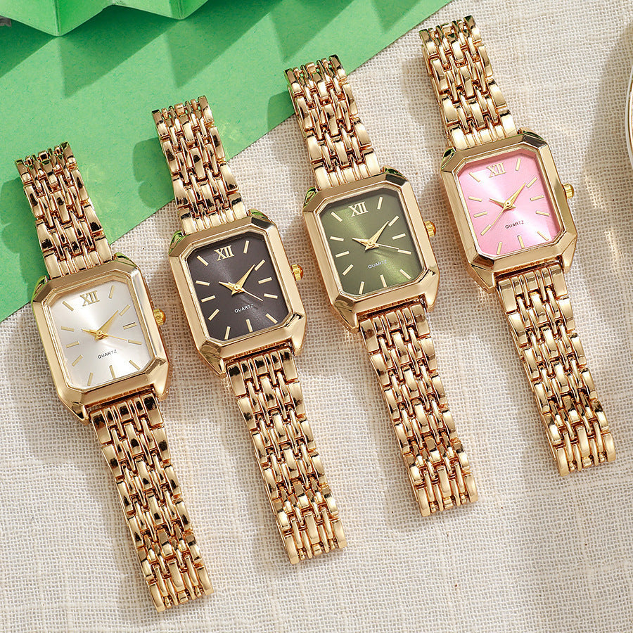 Reloj Dorado Caratula Olivo Old Classic de Mujer  R18