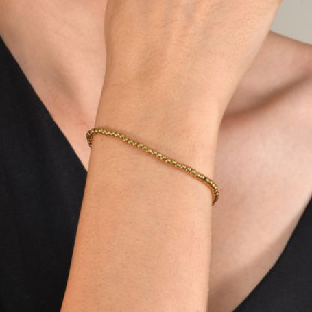 Pulsera Dorada Bolitas 3mm  Acero Inoxidable   1J7