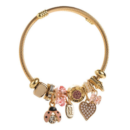 Pulsera Dorada Charms Acero Inoxidable
