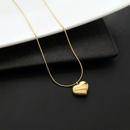 Collar Corazón Dorado Acero Inoxidable 1S4