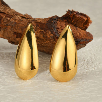 Aretes Gota Dorada  Acero Inoxidable 2K4