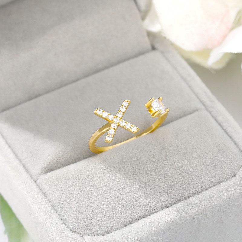 Anillo Inicial Zirconias Acero Inoxidable