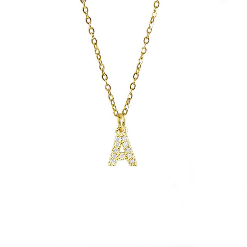 Collar Cadena con Inicial Zirconias