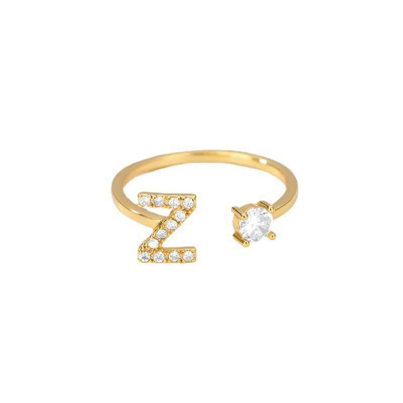 Anillo Inicial Zirconias Acero Inoxidable