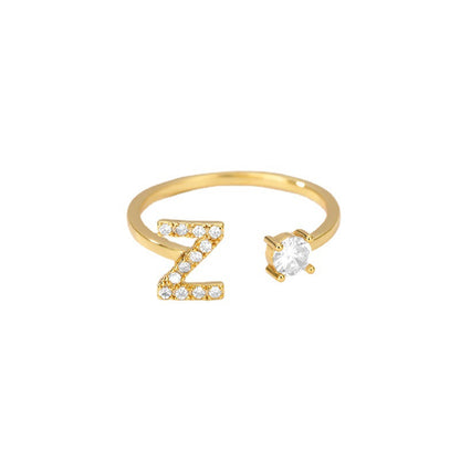 Anillo Inicial Zirconias Acero Inoxidable