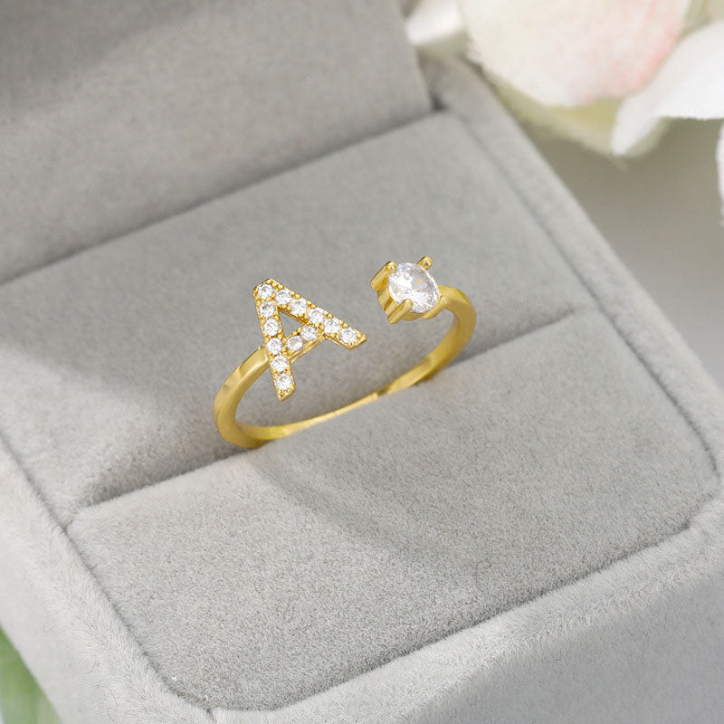Anillo Inicial Zirconias Acero Inoxidable