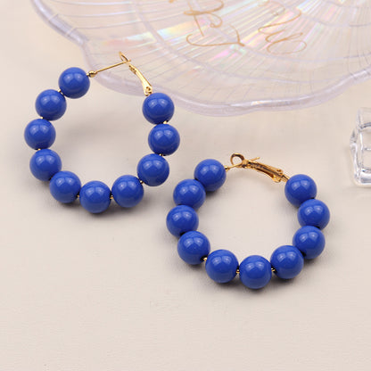 Aretes Arracada Bolitas Azules 1J3