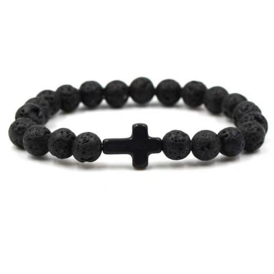 Pulsera Negra de Cruz Hombre 3i5