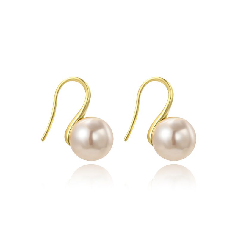 Aretes Dorados de Perla Nacarada 2S4