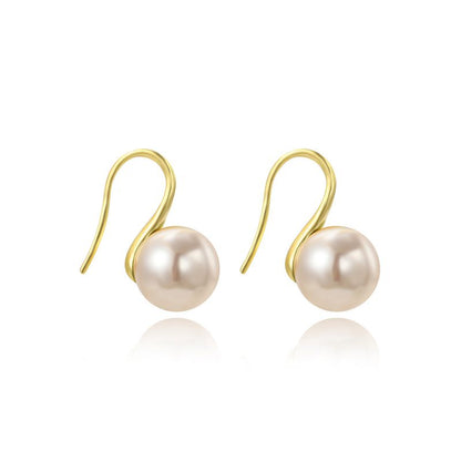 Aretes Dorados de Perla Nacarada 2S4