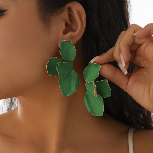 Aretes Flor Verde 2BB1
