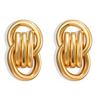 Aretes Arracada Dorada Doble 2M5
