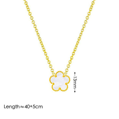 Pulsera Trébol Blanca Acero Inoxidable  1M4
