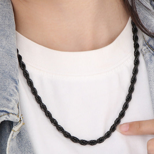 Collar Cadena Kroll Negro Plomo Acero