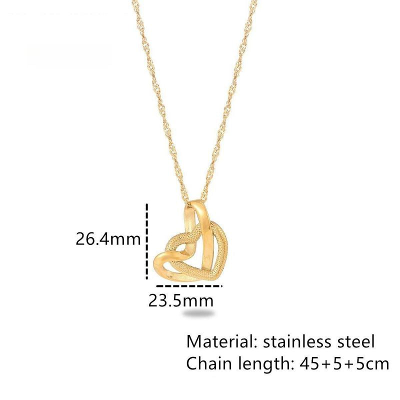 Collar Corazones Enlazados Acero Inoxidable 4E7