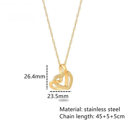 Collar Corazones Enlazados Acero Inoxidable 4E7