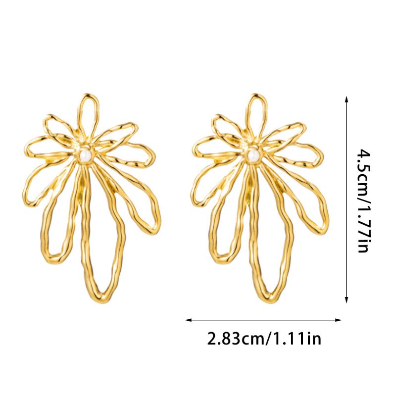 Aretes Flor Dorada Acero Inoxidable 1L6