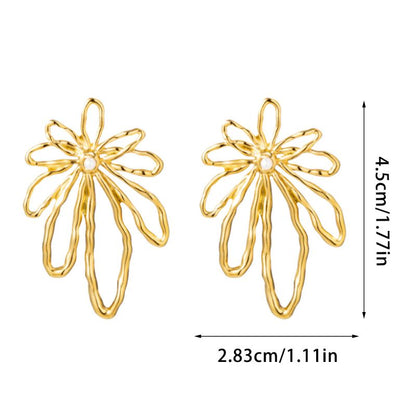 Aretes Flor Dorada Acero Inoxidable 1L6
